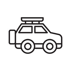 Obraz premium Off-road SUV adventure vehicle line icon