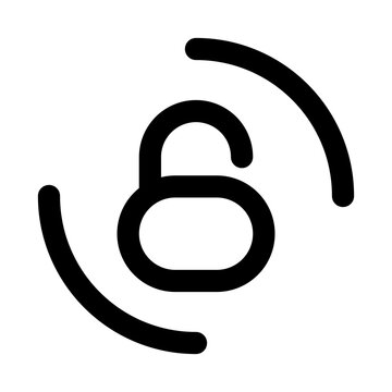 Open access icon. Editable line icon. Professional and modern outline icon vector illustration featuring unlocked padlock with circular arrow in a minimal design.