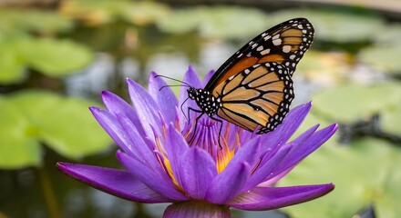 Obraz premium monarch butterfly on purple flower