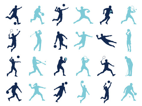 Diverse Sports Silhouettes Collection: Action Figures for Athletes and Games