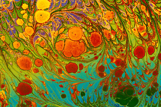 Vibrant Abstract Marbled Fluid Paint Texture Background For Designers