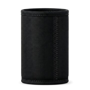 Black neoprene beverage can cooler sleeve for keeping drinks cold. koozie mockup