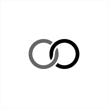 Two Interlocking Circles Infinity Symbol Flat Vector Icon