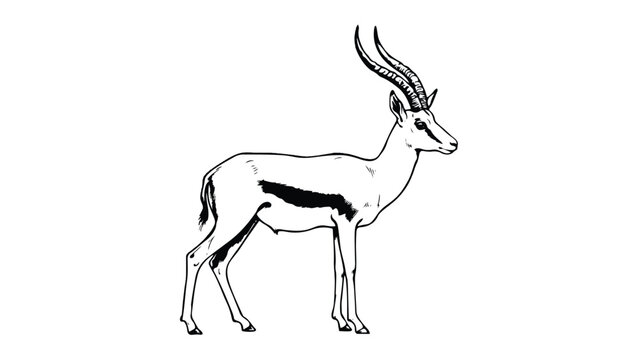 Sable antelope standing illustration  wild african animal