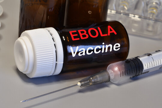 Ebola virus vaccine with a syringe.