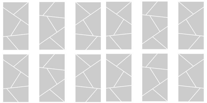 Image collage layout template. Grey mosaic mood board grid collection. Picture frame set. Photo album idea for banner, poster, comic page, flyer, brochure, booklet, memory wall design. Vector pack
