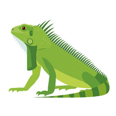 Obraz premium Simple flat 2D illustration of Iguana, modern minimalist artwork, isolated on a white background.