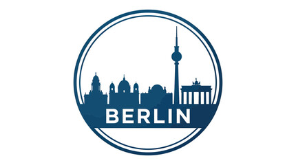Berlin Skyline Silhouette Circle Stamp Icon © grendel