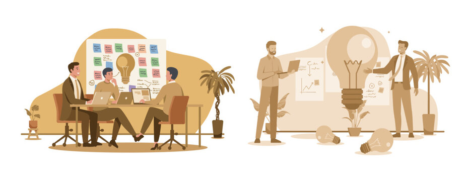 Business people team brainstorming creative ideas and strategy planning session