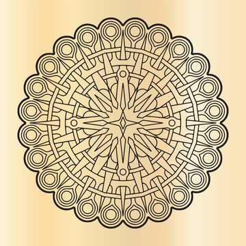 Geometric mandala design for meditation and relaxation, intricate patterns for coloring book pages.