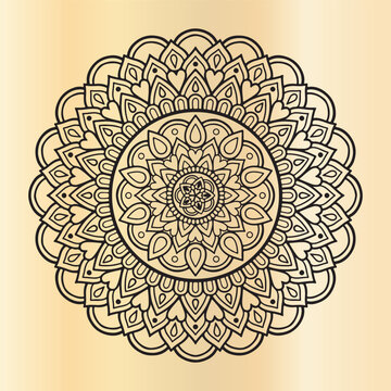 Detailed decorative mandala drawing with intricate floral patterns, perfect for coloring or meditation.