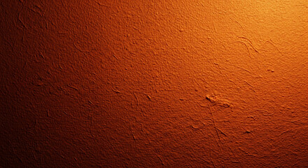 Fototapeta premium Orange textured paper surface with rough fibrous details and dark gradient.