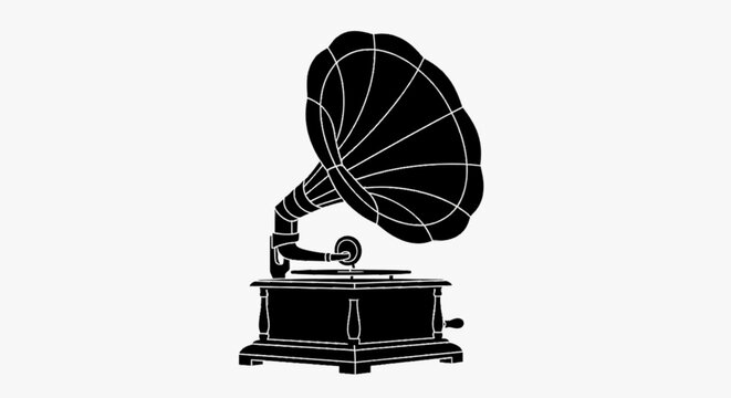 old gramophone isolated on white