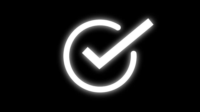 Animated green check mark icon in white circle. Isolated on a green background. Animated reveal of a white checkmark icon in a green circle. Check Mark, Tick, Yes, OK Symbol Animation. approved tick 