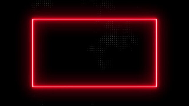 Glowing rectangle picture frame icon animation with beautiful smooth background. Rounded rectangle photo frame black background. Glowing neon technology frame background. 