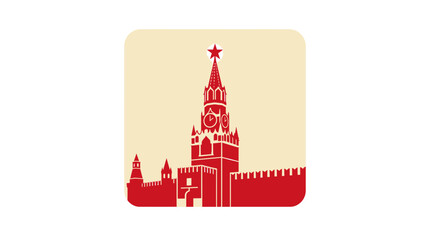 Red Kremlin Tower and Wall Silhouette, Moscow Landmark, Russia © jorok