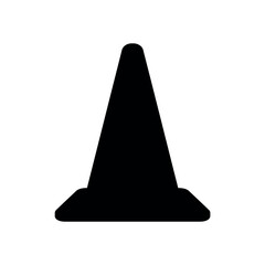 Fototapeta premium Simple black traffic cone isolated on a white background