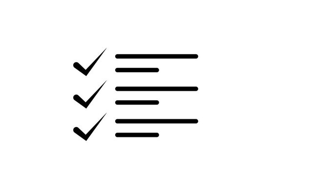 Checklist icon for task list, approval list and document checklist animation.