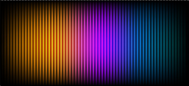 Vibrant abstract background with glowing vertical lines creating a colorful spectrum effect.