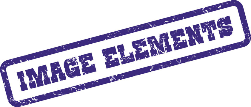 A distressed purple rubber stamp impression stating the phrase Image Elements clearly
