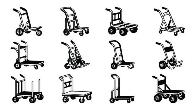 Various baby stroller designs in different positions