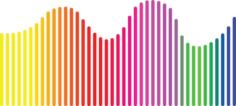 Abstract Colorful Rainbow Business equalizer Finance Growth Chart Background with Upward Arrows Data Graph Lines House Shape Vector Illustration for Market Success and Modern Design Concept
