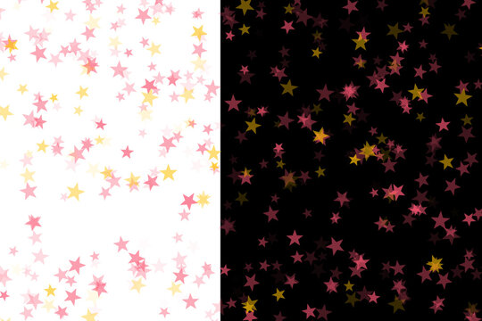 Pink star pattern on split canvas representing elegant romantic celebration