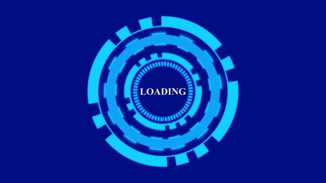 Abstract technology circle animation with loading typography animation video 4k .