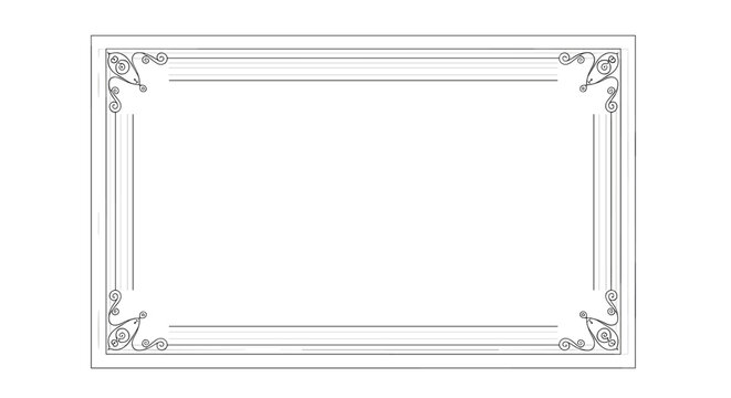 Elegant minimalist vintage border frame with subtle corner flourishes and thin lines for sophisticated card or invitation designs.