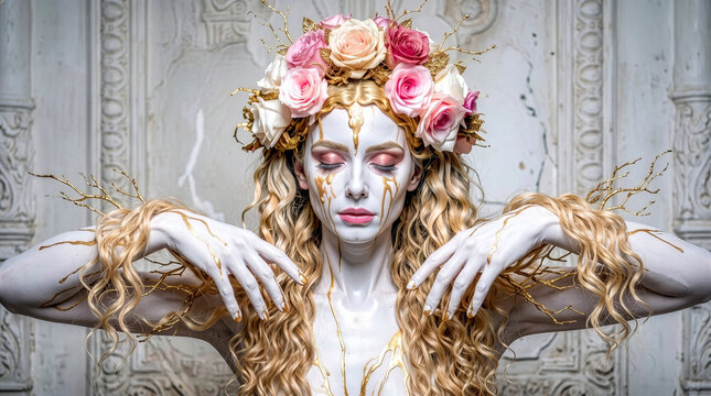 Surrealistyczny portret fantasy.