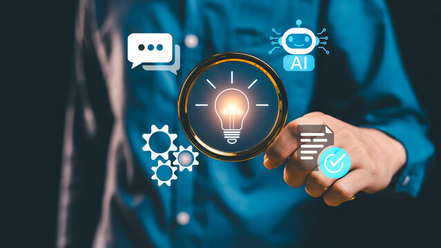 Prompt engineering concept, workflow, large language model processing, AI response generation, iterative refinement. generative training, literacy, productivity, chatbot, human AI collaboration.