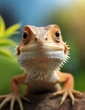 Close-up of a bearded dragon lizard