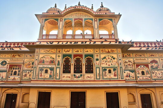 Sisodia Rani Garden and Palace with Rajput architecture in  Jaipur city  of Rajasthan state in India.