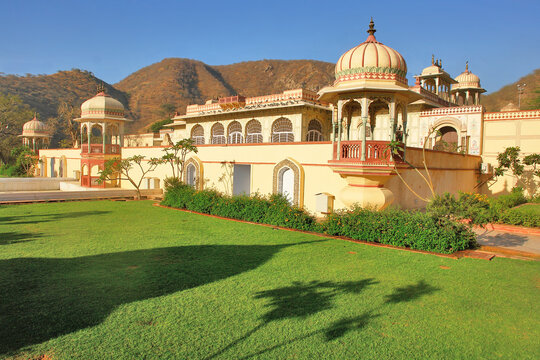 Sisodia Rani Garden and Palace with Rajput architecture in  Jaipur city  of Rajasthan state in India.