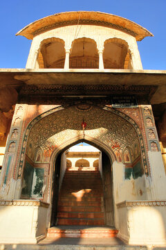 Sisodia Rani Garden and Palace with Rajput architecture in  Jaipur city  of Rajasthan state in India.