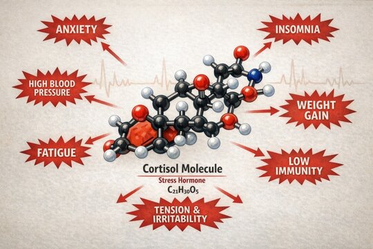 Molecular diagram of corticotropin hormone, illustrating its chemical composition