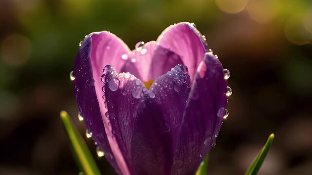 Close-up of a purple crocus flower.