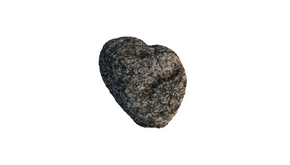 Naklejka premium Heart shaped rock on white background