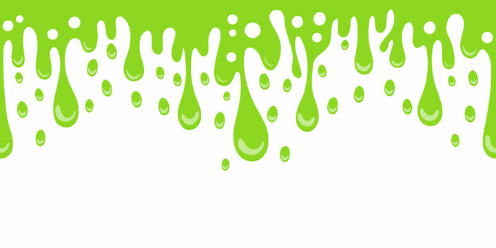 Green slime drip pattern on white background vector illustration