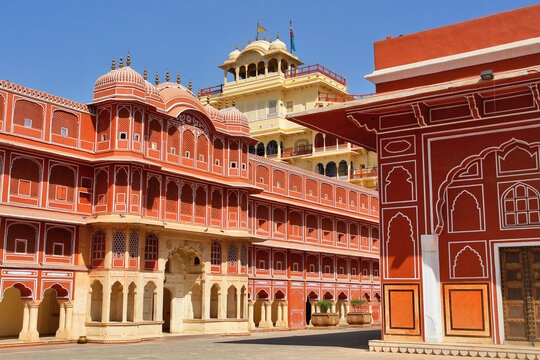 The City Palace, Jaipur a royal residence and former administrative headquarters of the rulers of the Jaipur State in Jaipur, Rajasthan, India