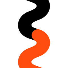Fototapeta premium Modern abstract wavy line in black and orange