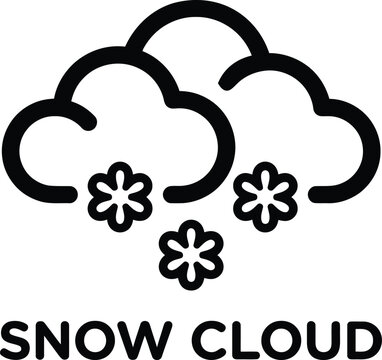 Snow cloud icon with falling snowflakes
