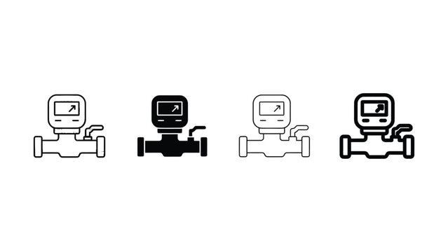 Modern water meter icon showing digital display and pipe connection