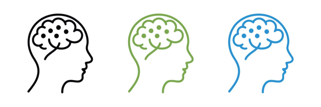 Brain icons showcasing neural network connections for machine learning, intelligent automation, and futuristic interface design