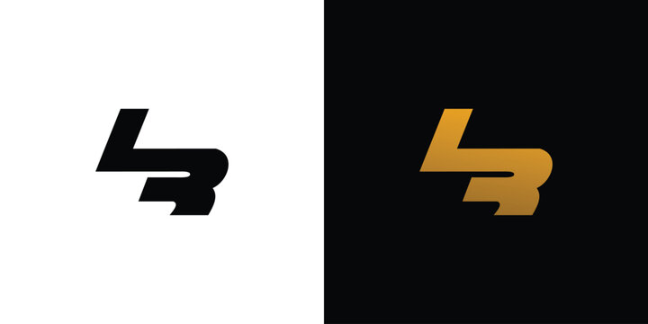 Modern and strong letter LR initials logo design