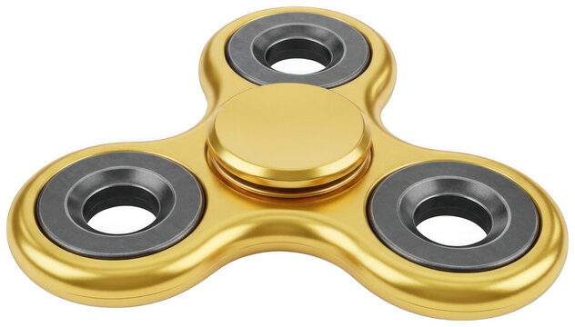 Shiny golden spinner png metallic fidget spinner png smooth hand spinner png isolated transparent background image
