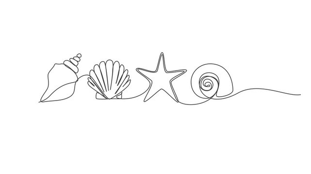 vector illustration of an abstract background,Sea Elements Continuous One Line Animation Ocean Marine Icons Minimalist Linear Vector Collection