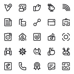 Fototapeta premium SEO and digital marketing icon collection, black and white vector 
