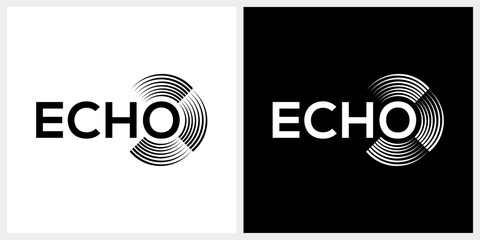 Echo lettering typography with abstract circle circular logo design © ZRpro