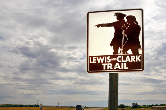 Lewis and Clark Trai lsign on US Route 2 Montana. 07.04.26